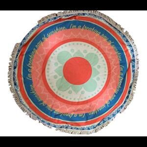 Beach or throw blanket! Circular and bright with “I’m a ray of freakin sunshine”